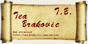 Tea Braković vizit kartica